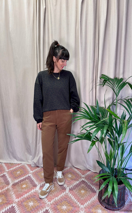 Pantaloni con elastico in vita cacao BOTTEGA CHILOMETRI ZERO