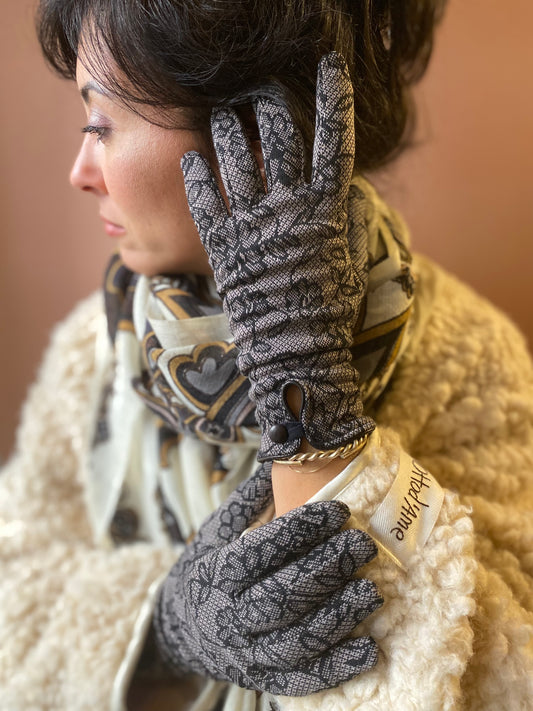 Guanti fantasia foderati in Cashmere 3 FANTASIE