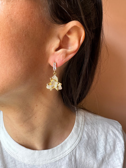 Orecchini fiore brillante