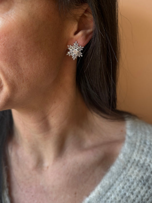 Orecchini fiocco di neve a lobo