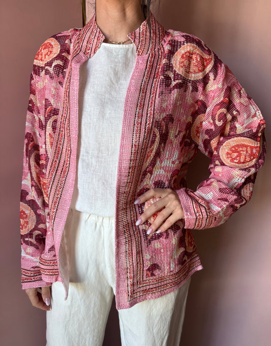 Giacca/Kimono bordeaux/rosa  taglia unica