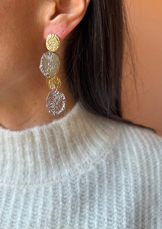 Orecchini pepite bicolore