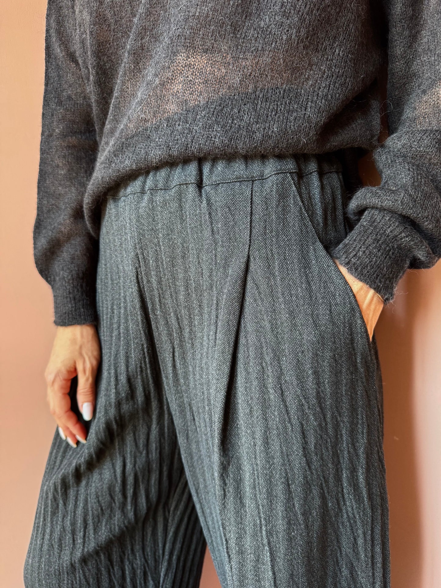 Pantaloni Bianco antracite Mama B
