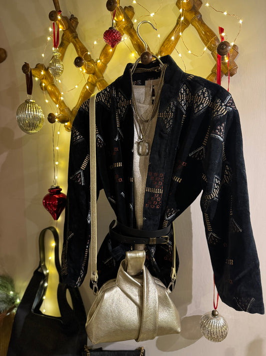 Giacca in velluto ricamata