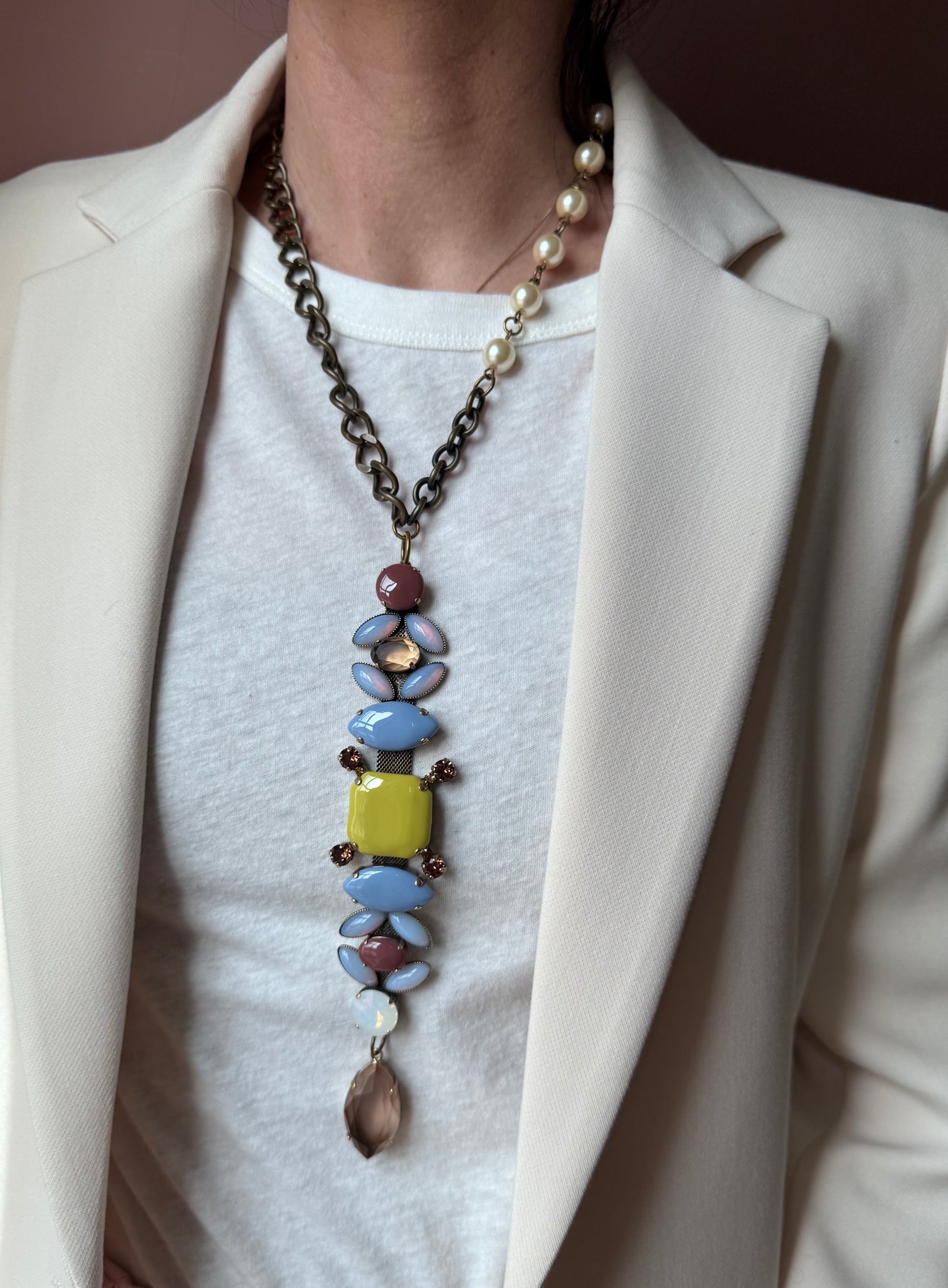 Collana Pavé cielo e lime UNIQUE