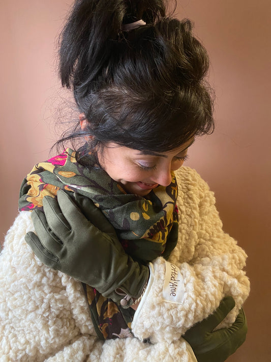 Guanti effetto scamosciato foderati in Cashmere 4 COLORI