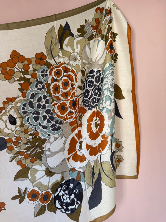 Foulard fiori coccio