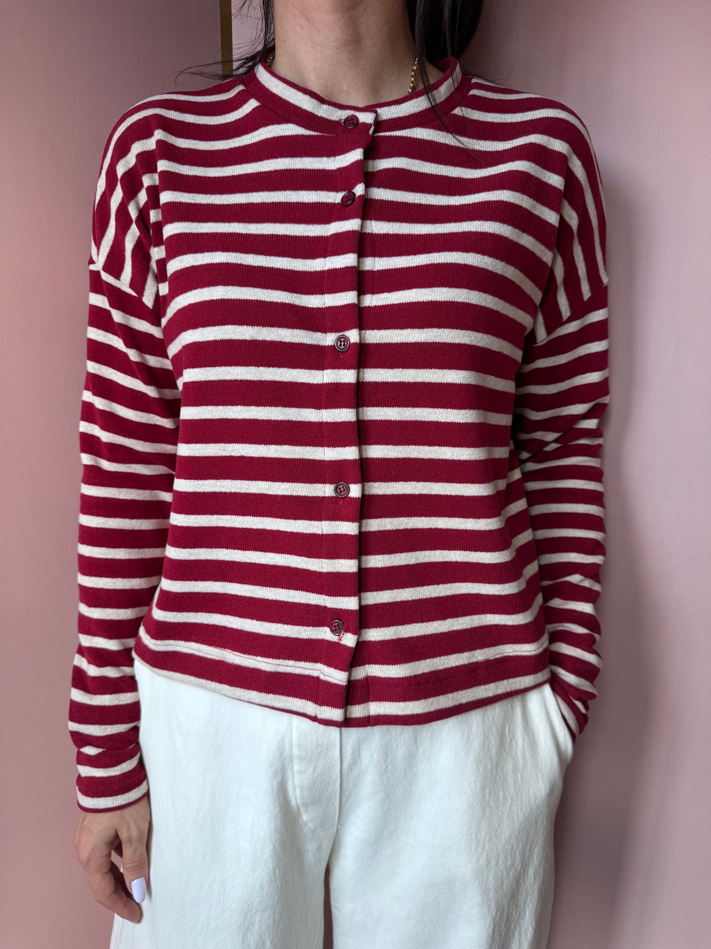 Cardigan Leah Riga rosso Mama B