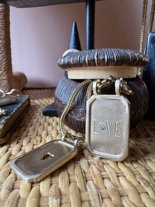 Collana piastrine LOVE e CUORE TRAFORATO L|UNA