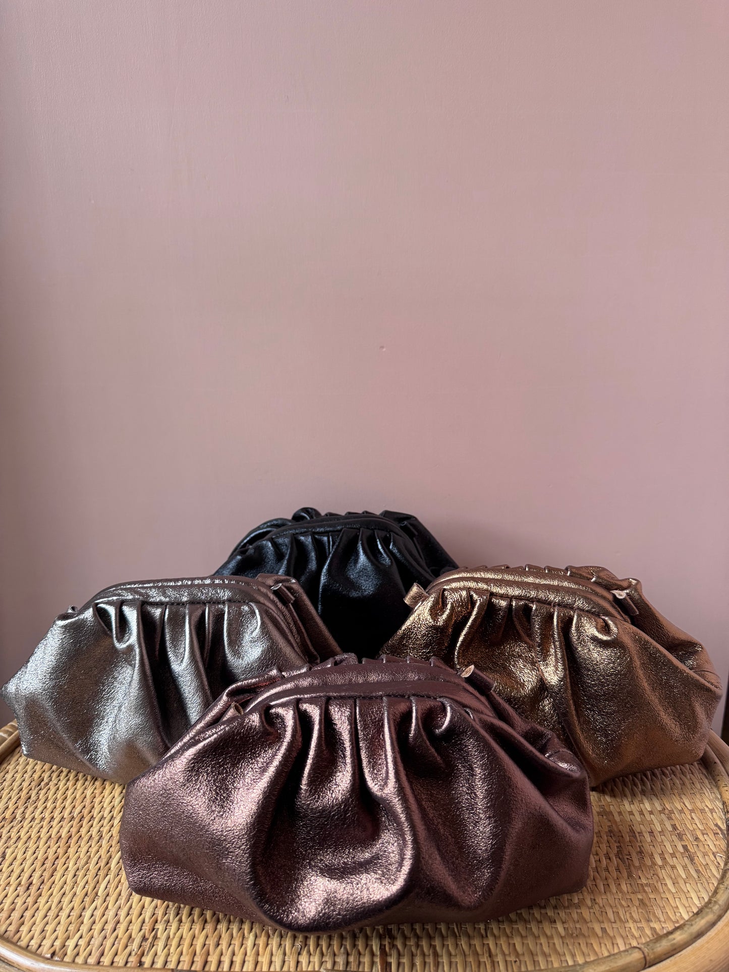 Borsette in pelle metallizzata