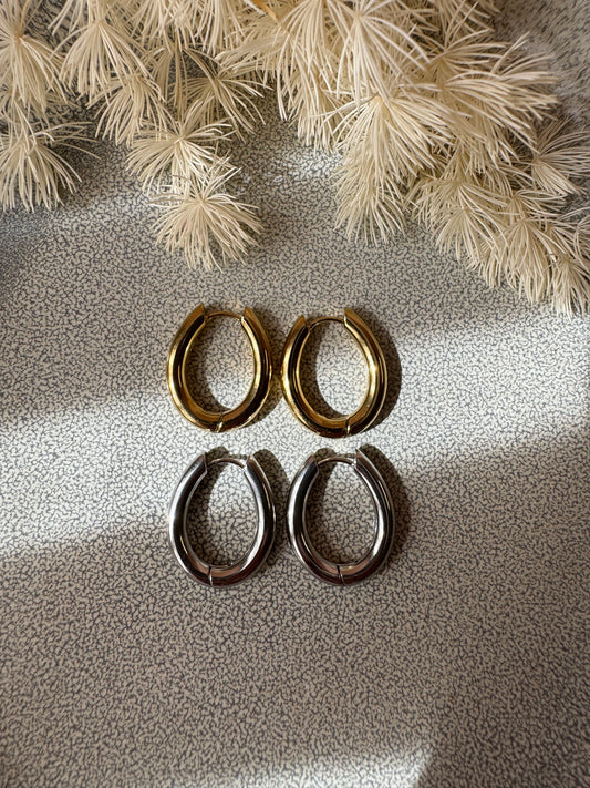 Orecchini ovale bombato 2,4cm