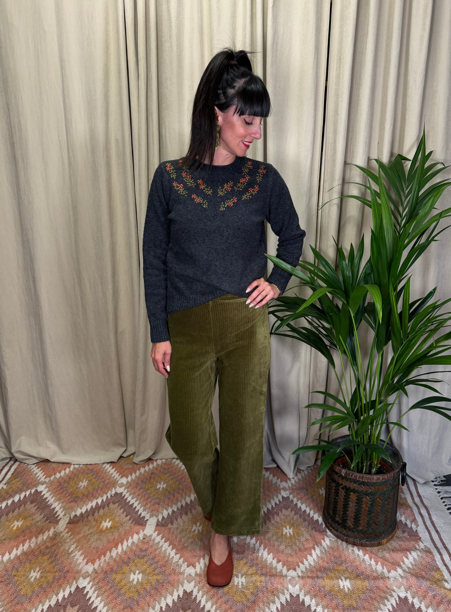 Pantaloni velluto verde NiceThings