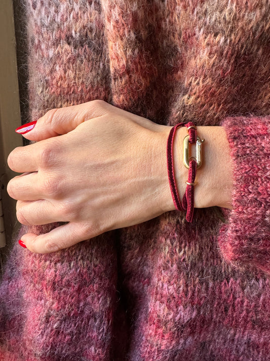 Bracciale in velluto con lucchetto L|UNA