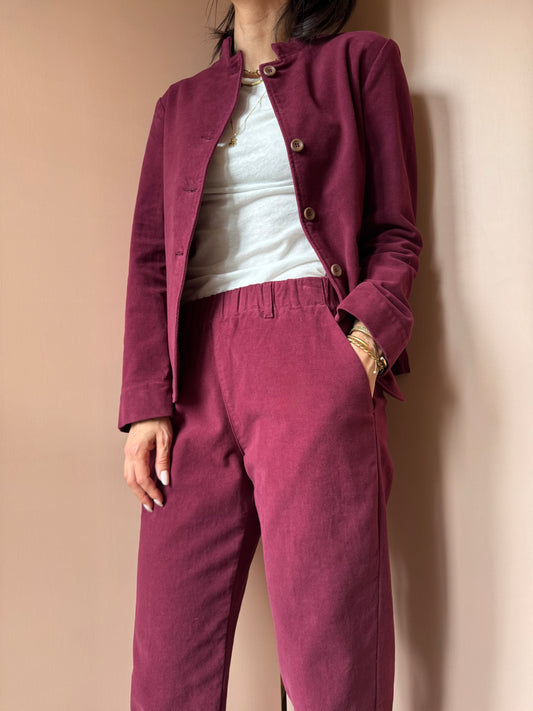 Pantaloni con elastico in vita bordeaux 4.10 BottegaChilometriZero