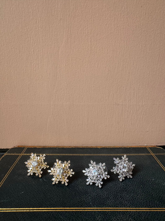 Orecchini fiocco di neve a lobo