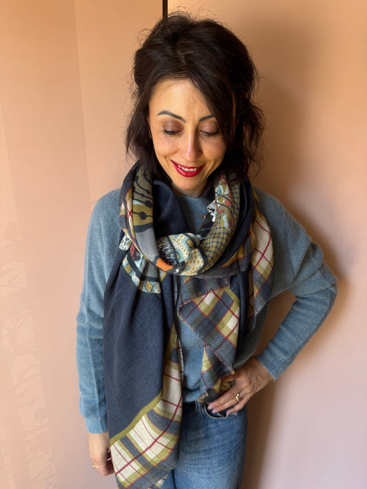 Sciarpe Franca blu Storiatipic