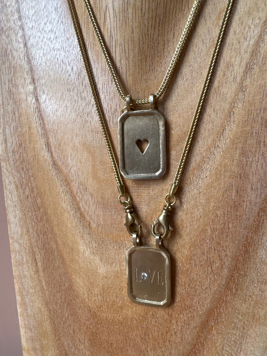 Collana piastrine LOVE e CUORE TRAFORATO L|UNA