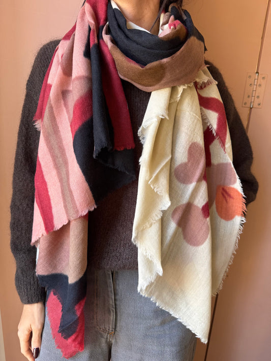 Sciarpa Bianco nero/rosa Ordi.to