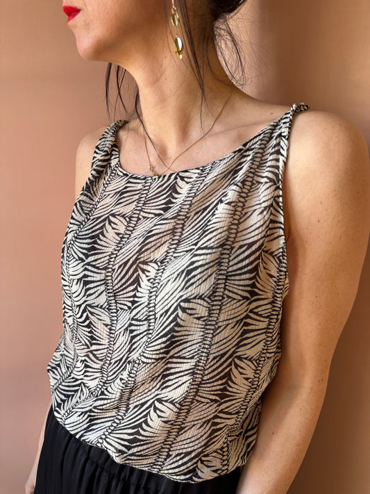 Top Tika fantasia nero/panna Diega