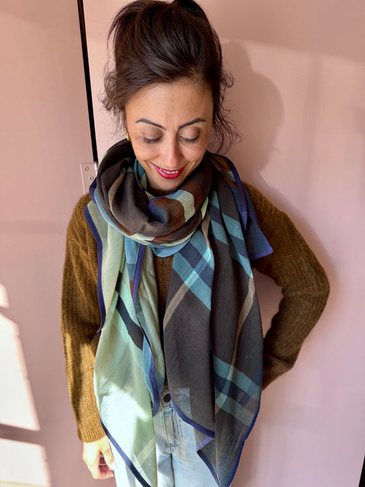 Sciarpa Louise blue SHALLS