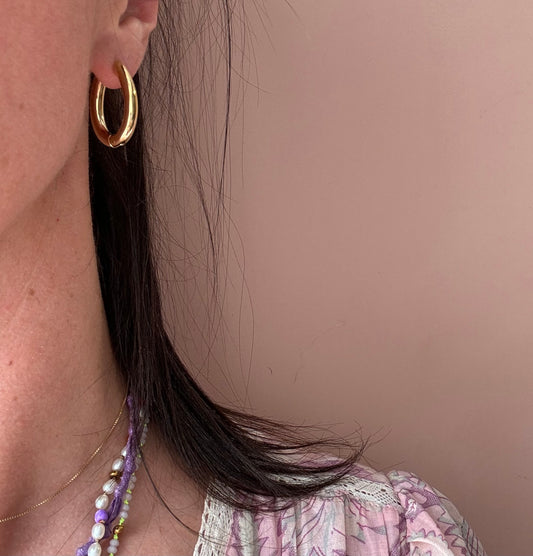 Orecchini ovale bombato 2,4cm