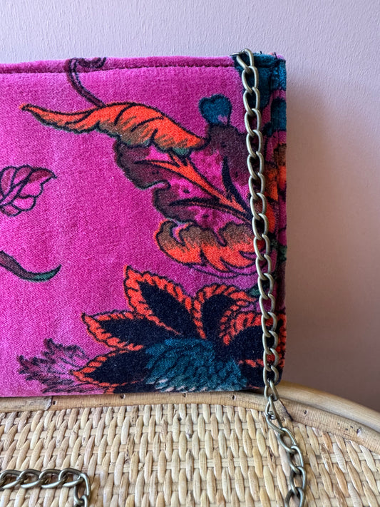 Borsetto velluto fucsia