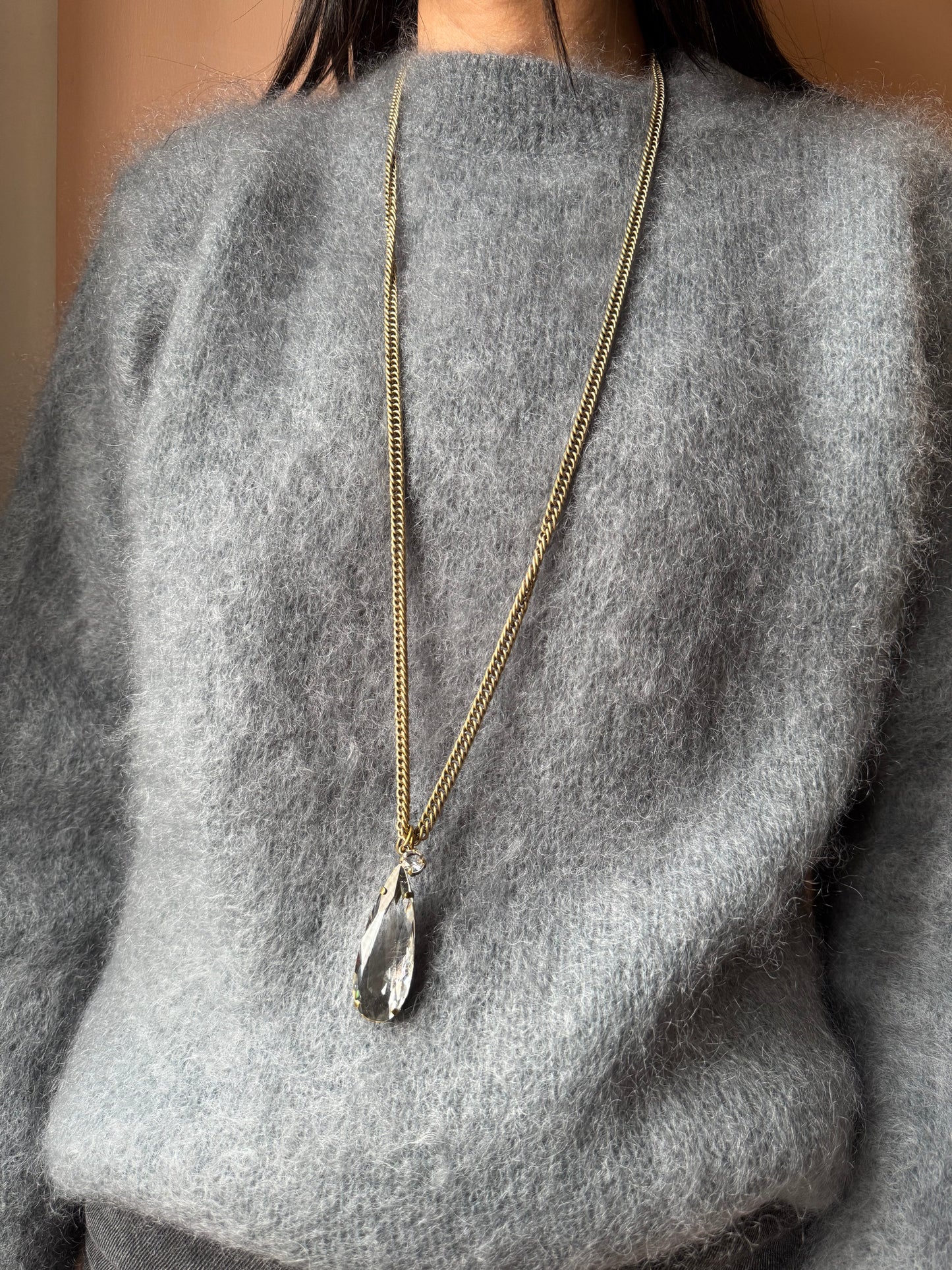 Collana ciondolo trasparente goccia Unique