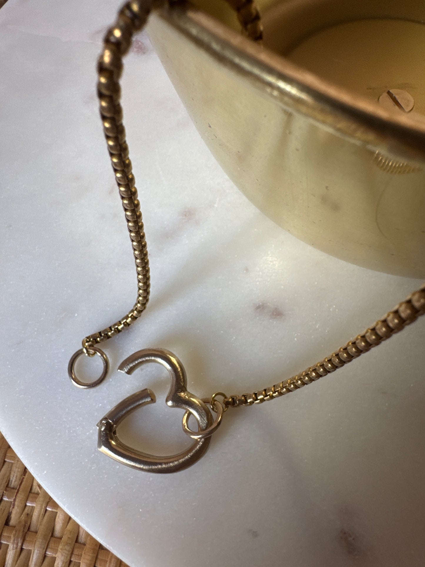 Collana moschettone cuore L|UNA