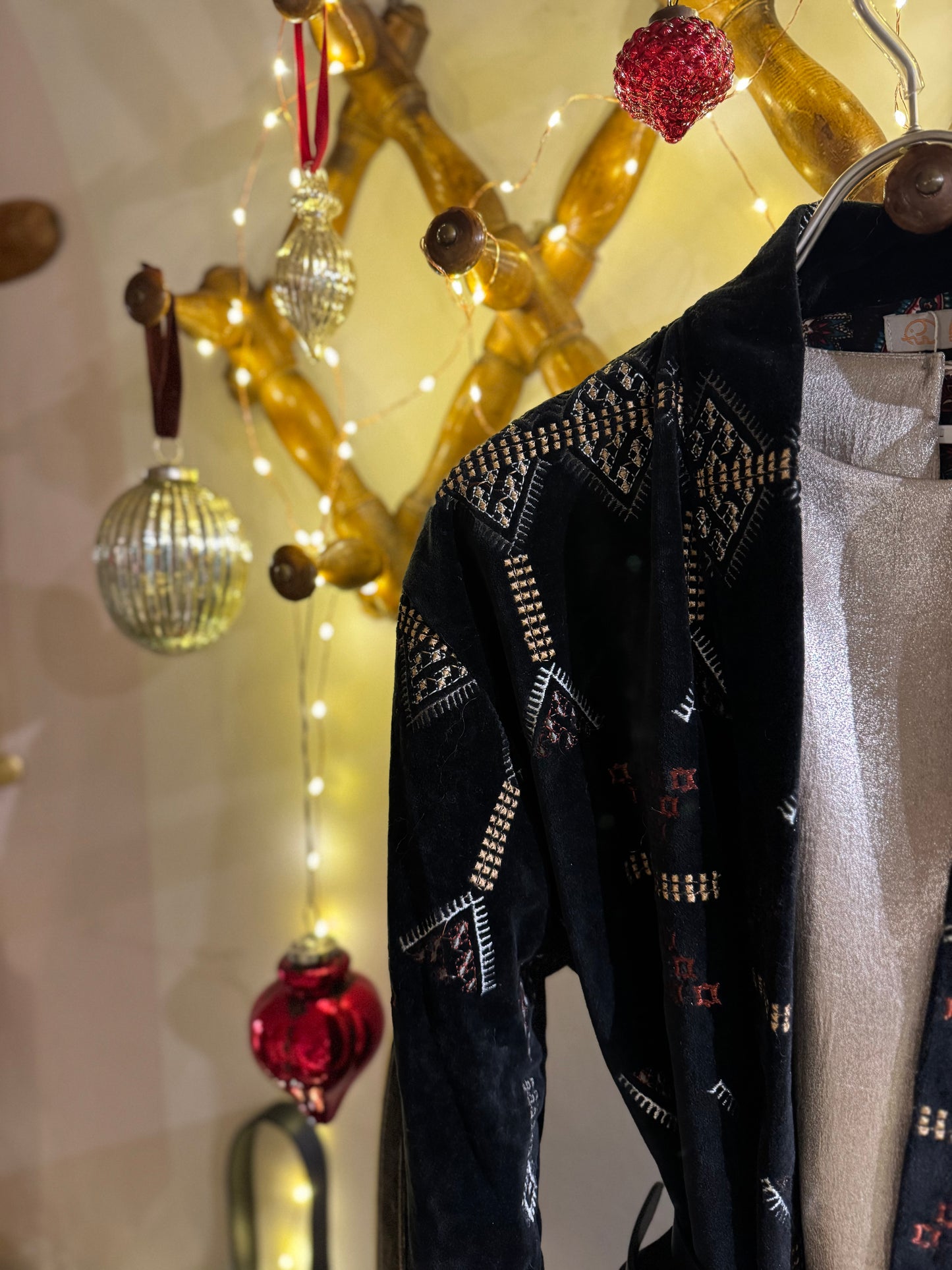 Giacca in velluto ricamata