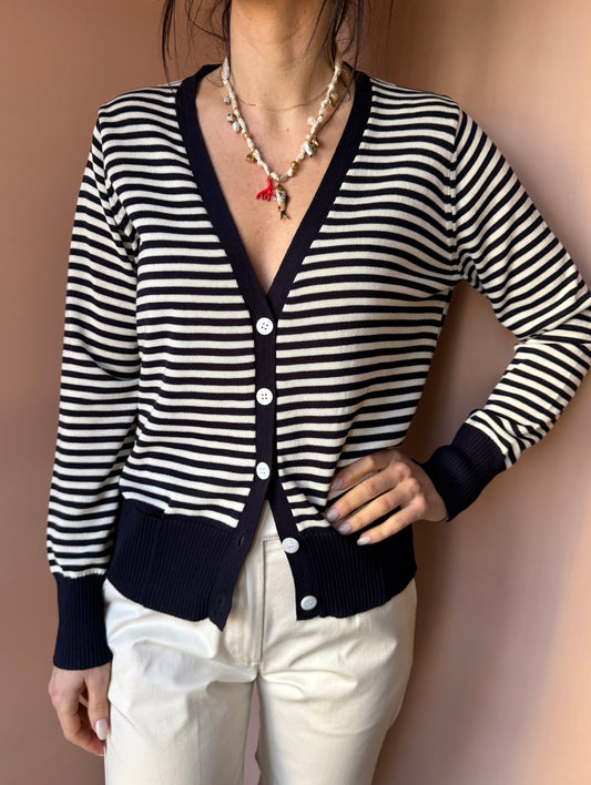 Cardigan riga blu NiceThings