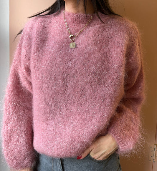 Maglione Ottod'ame Lurex rosa