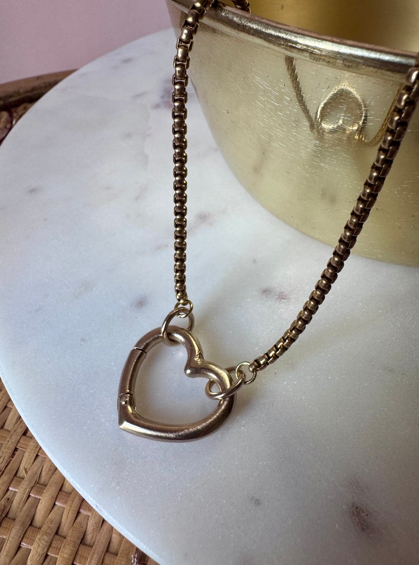 Collana moschettone cuore L|UNA