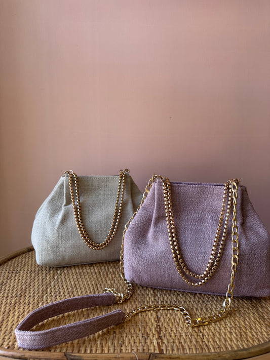 Pouch in tessuto con tracolla