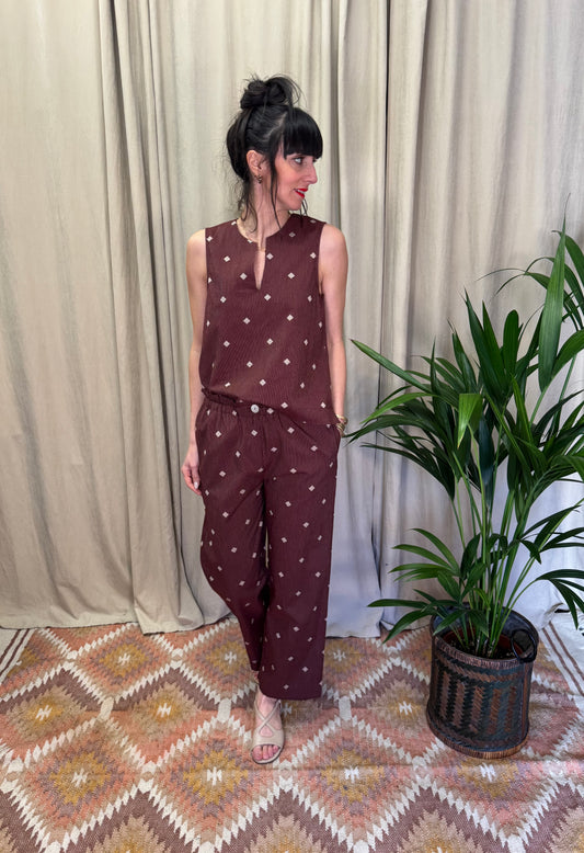 Pantaloni diamanti bordeaux NiceThings