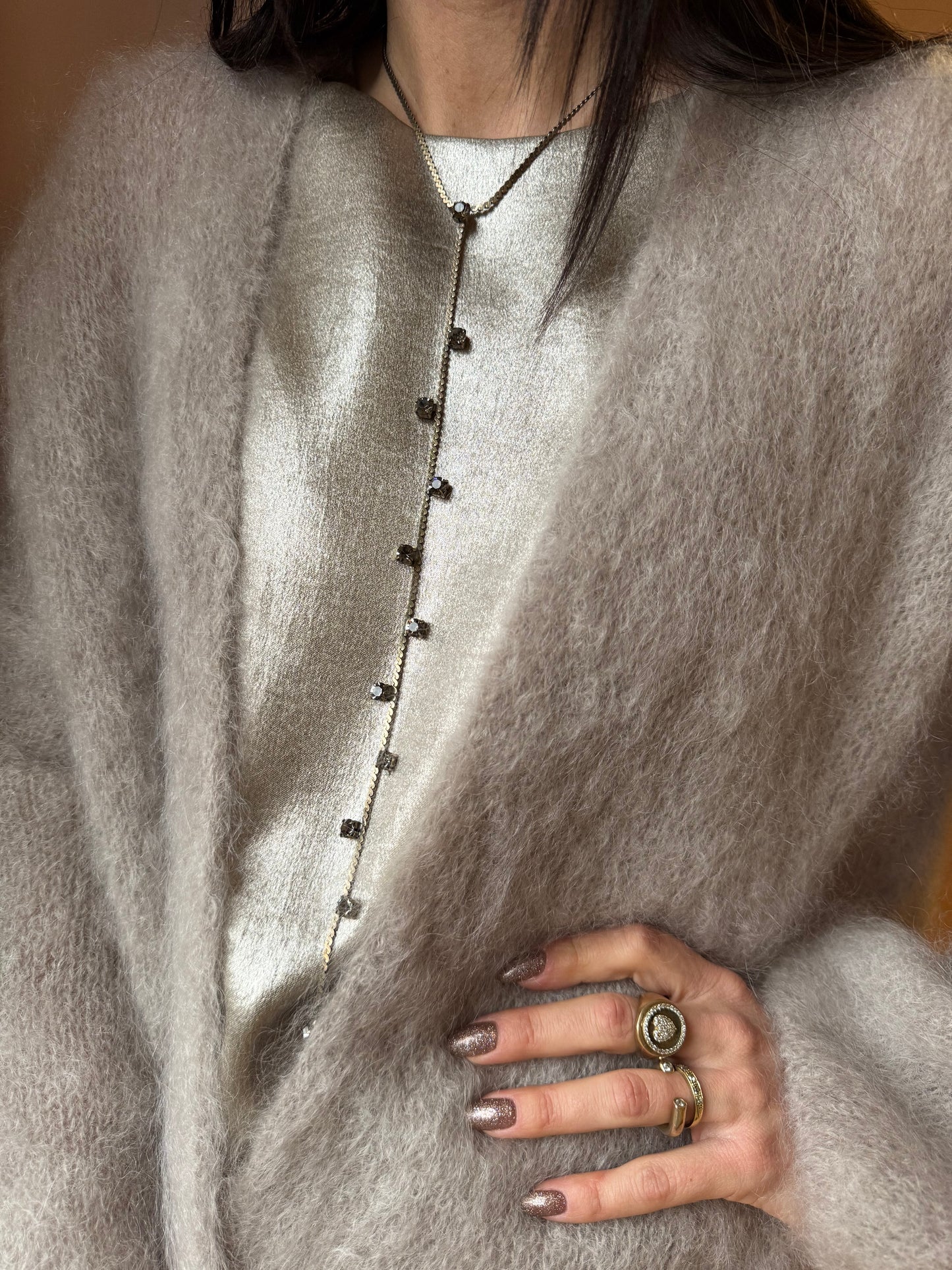 Collana con catena e strass Unique