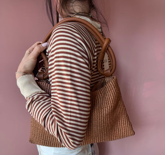 Borsa in rafia Cacao ARRON