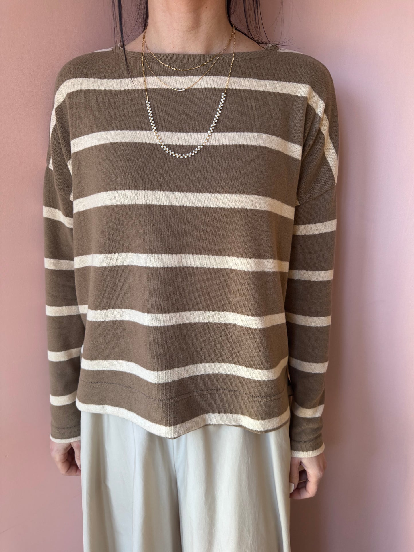 Maglia Alison righe cumino MamaB