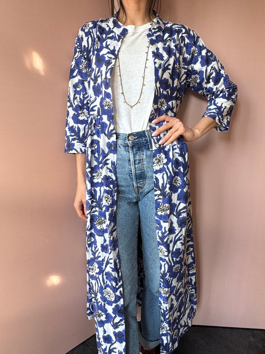 Abito/kimono coreana Fiori Blu Xiwikj