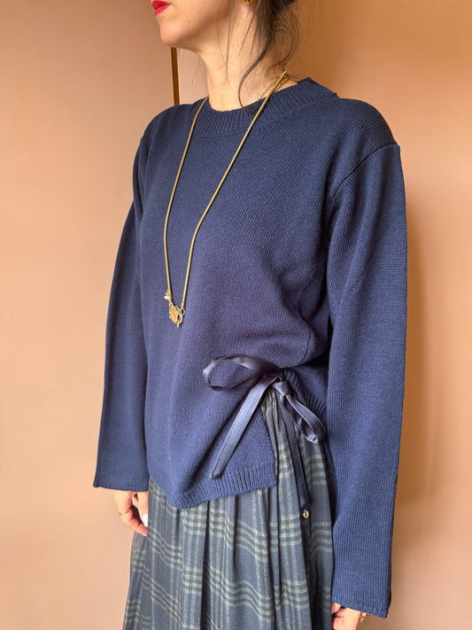 Maglia girocollo blu FLOOR