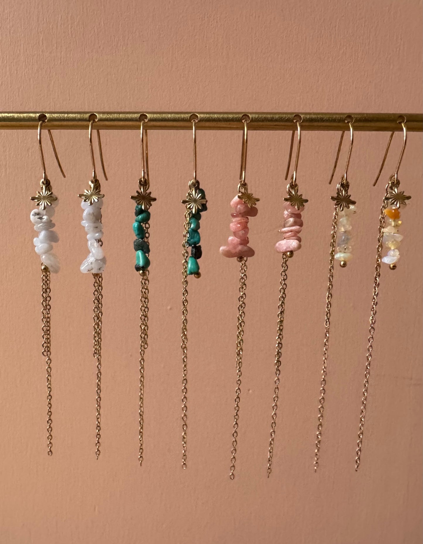 Orecchini pietrine pendenti