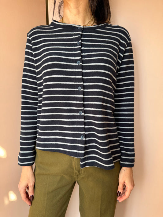 Cardigan Crema riga blu MamaB