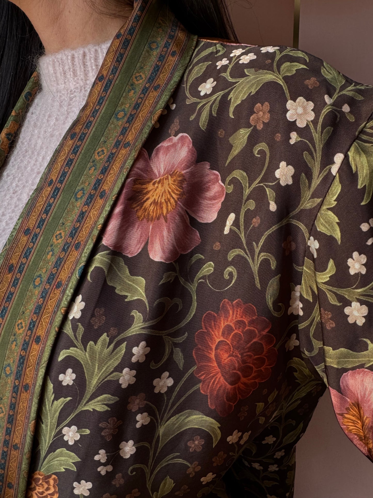 Kimono fiori rosa WU SIDE
