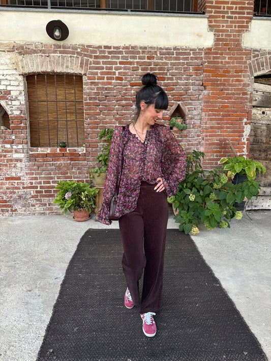 Pantaloni in velluto blu Nice Things