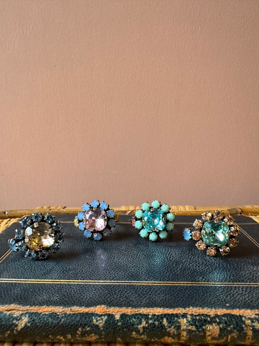 Anelli fiore e strass Unique