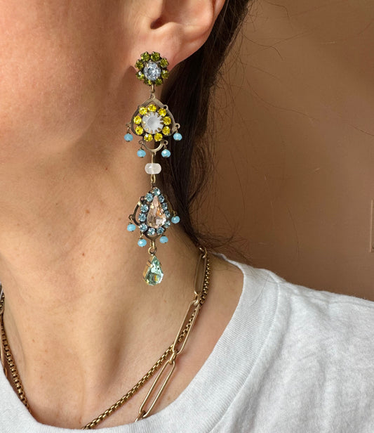 Orecchini Gipsy limone/ cielo Unique