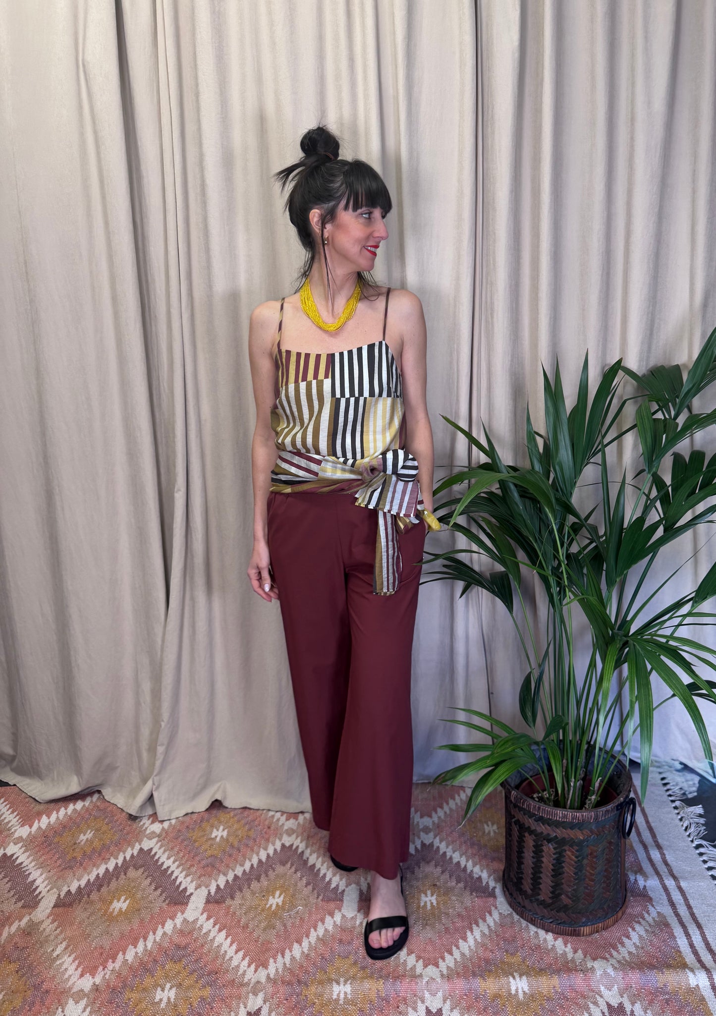 Pantaloni 3/4 merlot Ottod’ame