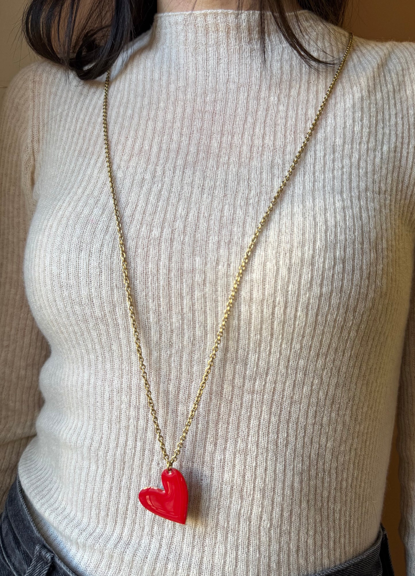 Collana cuore smaltato Unique