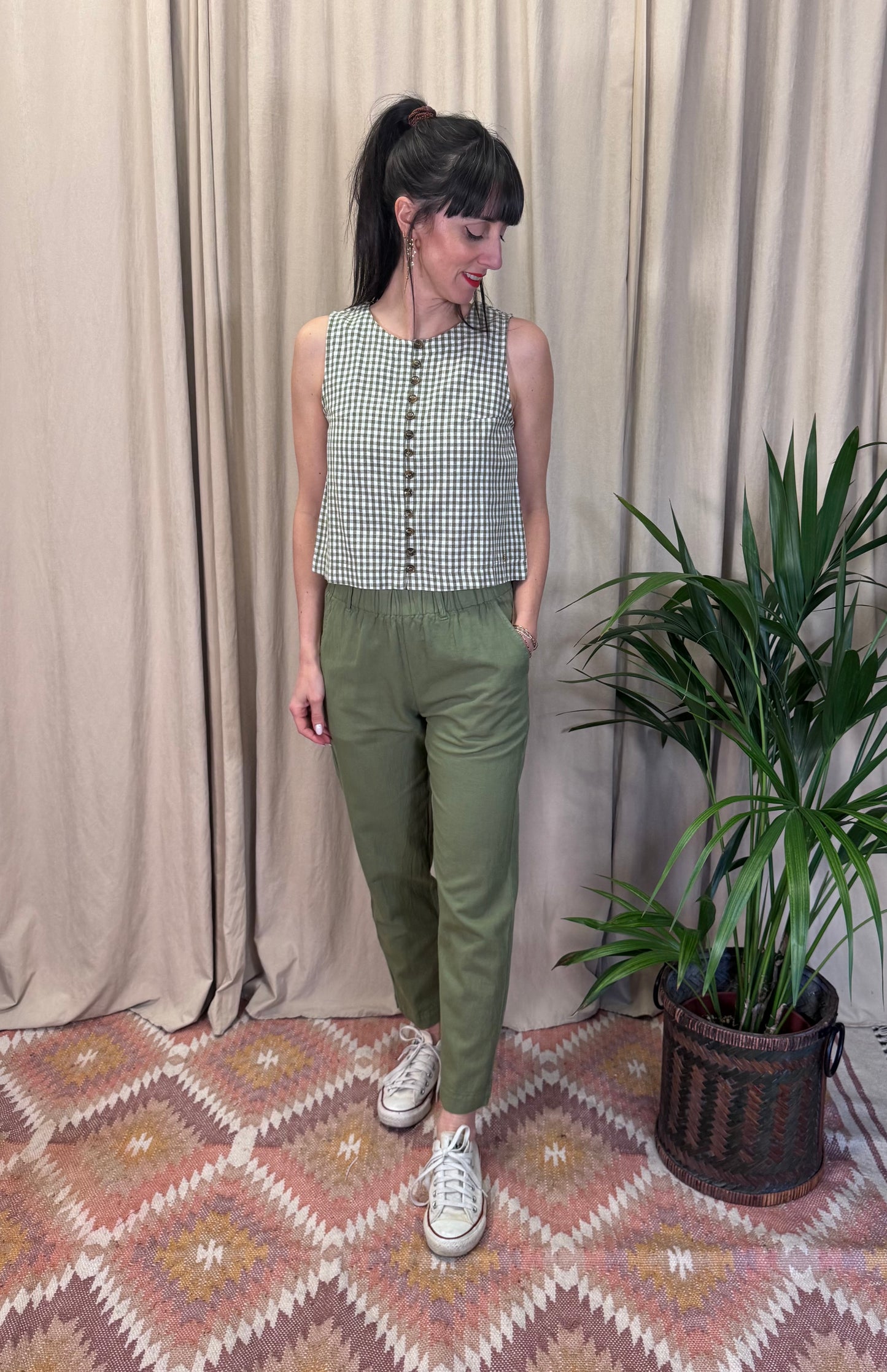 Pantaloni con elastico in vita militare BottegaChilometriZero