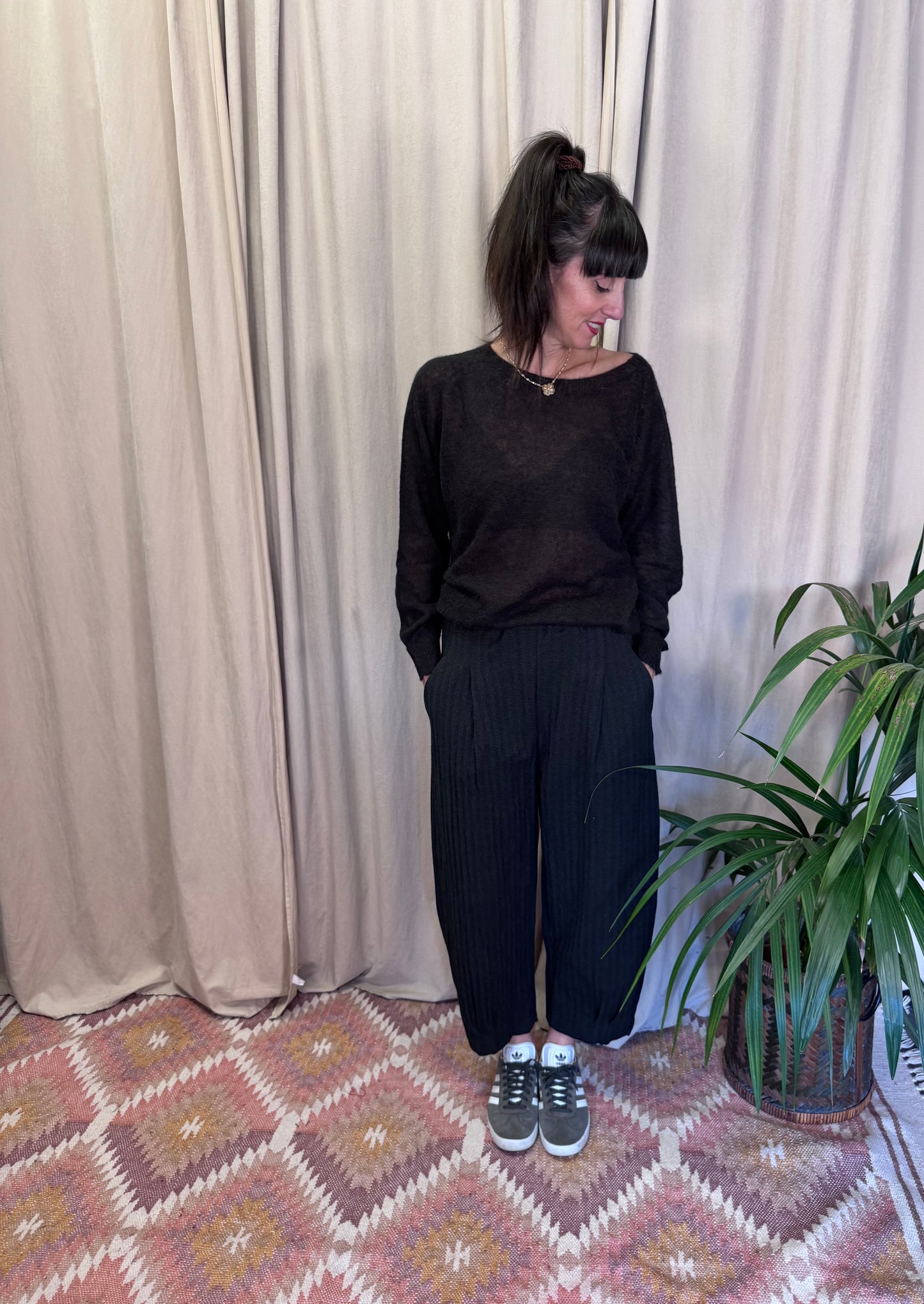 Pantaloni Bianco antracite Mama B