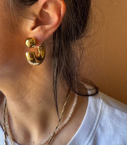 Orecchini cerchio con pallina